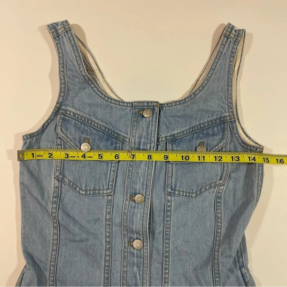 New Madewell Denim Sleeveless Seamed Mini Dress - Picture 9 of 9
